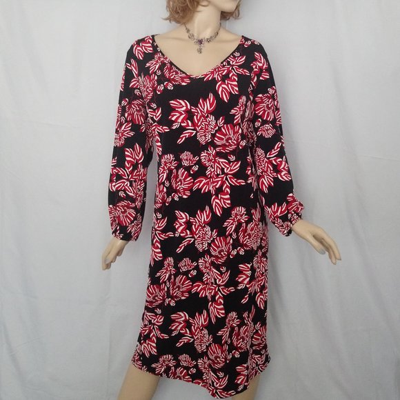 Nwt GLAMOUR 3D Flower Embossed Print Dress Sz 22W - Picture 6 of 9